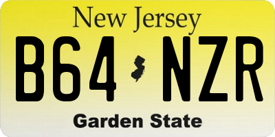 NJ license plate B64NZR