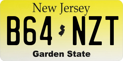NJ license plate B64NZT