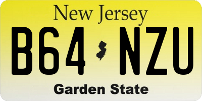 NJ license plate B64NZU