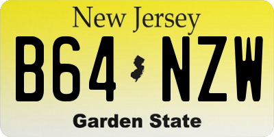 NJ license plate B64NZW