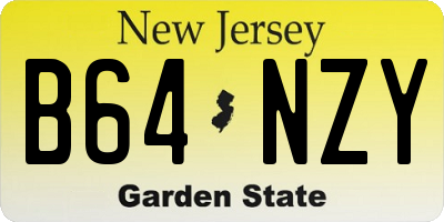 NJ license plate B64NZY