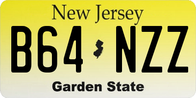 NJ license plate B64NZZ