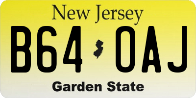 NJ license plate B64OAJ