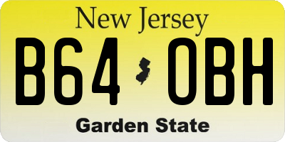 NJ license plate B64OBH