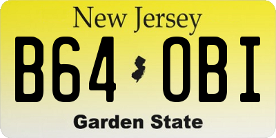 NJ license plate B64OBI