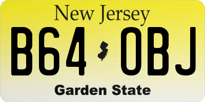 NJ license plate B64OBJ