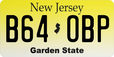NJ license plate B64OBP