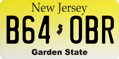 NJ license plate B64OBR