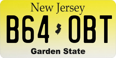 NJ license plate B64OBT