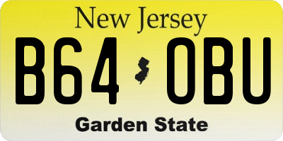 NJ license plate B64OBU