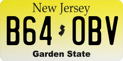 NJ license plate B64OBV