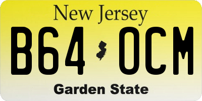 NJ license plate B64OCM