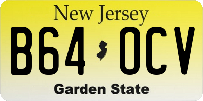 NJ license plate B64OCV