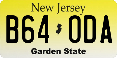 NJ license plate B64ODA