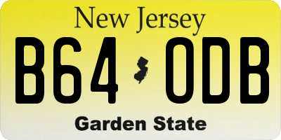 NJ license plate B64ODB