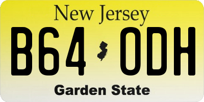 NJ license plate B64ODH