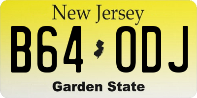 NJ license plate B64ODJ