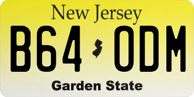 NJ license plate B64ODM