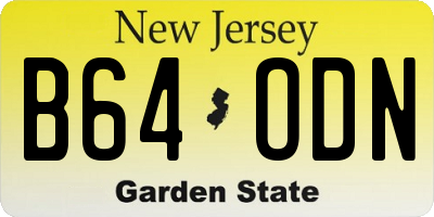 NJ license plate B64ODN