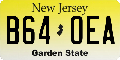 NJ license plate B64OEA