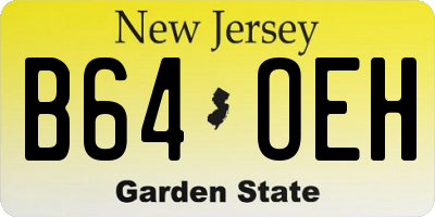 NJ license plate B64OEH