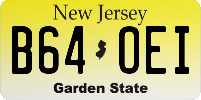 NJ license plate B64OEI