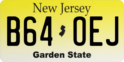 NJ license plate B64OEJ