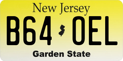 NJ license plate B64OEL