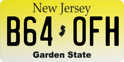 NJ license plate B64OFH