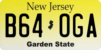 NJ license plate B64OGA