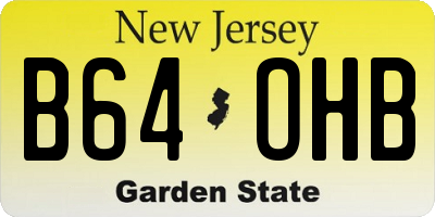NJ license plate B64OHB