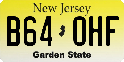 NJ license plate B64OHF