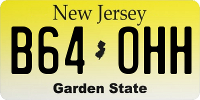 NJ license plate B64OHH