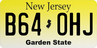 NJ license plate B64OHJ