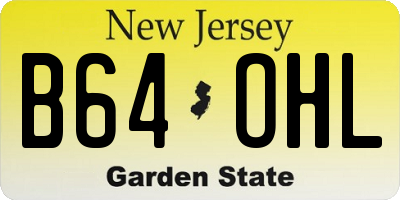 NJ license plate B64OHL