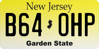 NJ license plate B64OHP