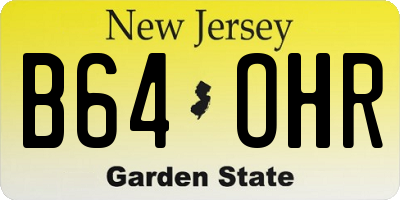 NJ license plate B64OHR
