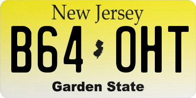 NJ license plate B64OHT
