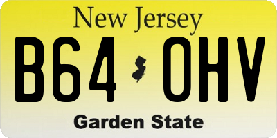 NJ license plate B64OHV
