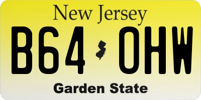 NJ license plate B64OHW