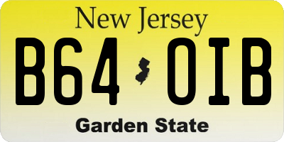 NJ license plate B64OIB