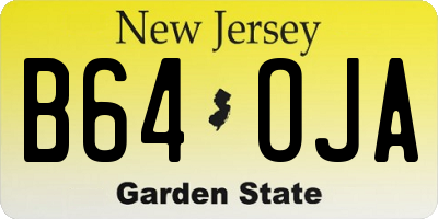 NJ license plate B64OJA