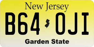 NJ license plate B64OJI