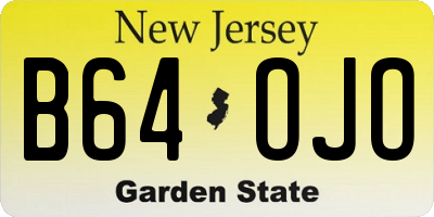 NJ license plate B64OJO