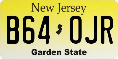NJ license plate B64OJR