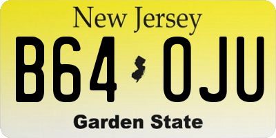 NJ license plate B64OJU