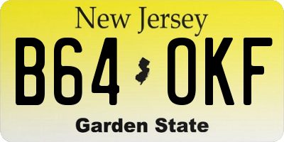 NJ license plate B64OKF