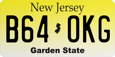 NJ license plate B64OKG