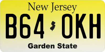 NJ license plate B64OKH