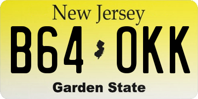 NJ license plate B64OKK